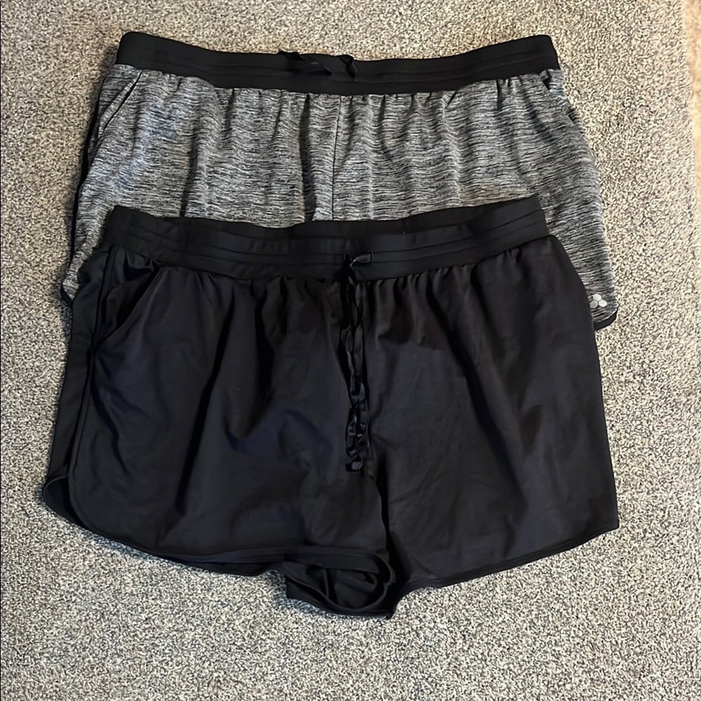 Women's Black and Gray Shorts